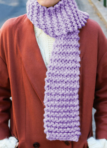 Dinka Scarf Beginner Knitting Kit in Digital Lavender